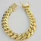 10k solid Yellow Gold Miami Cuban Bracelet 12.5 mm Link 9" inch Men's REAL 10kt