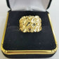 10k Real yellow Gold Nugget men Ring Sizable casual square gold ring 10kt