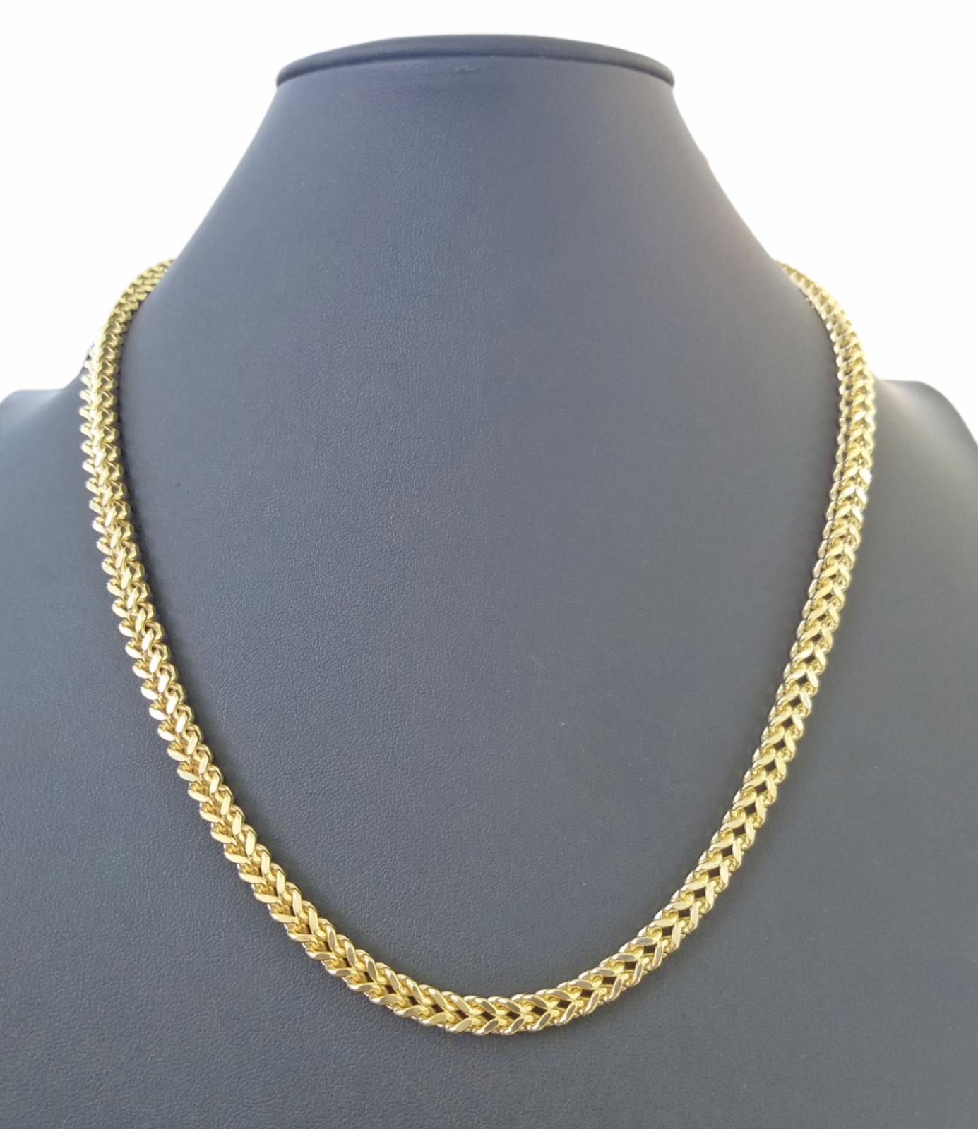 10k Yellow Gold Franco Chain 22 24 26 28" Inch Real Gold 7mm Box Necklace