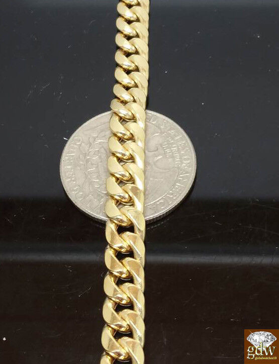 8mm 10k Gold Miami Cuban link Bracelet 7.5" 8" 8.5" 9" REAL 10kt Yellow Gold