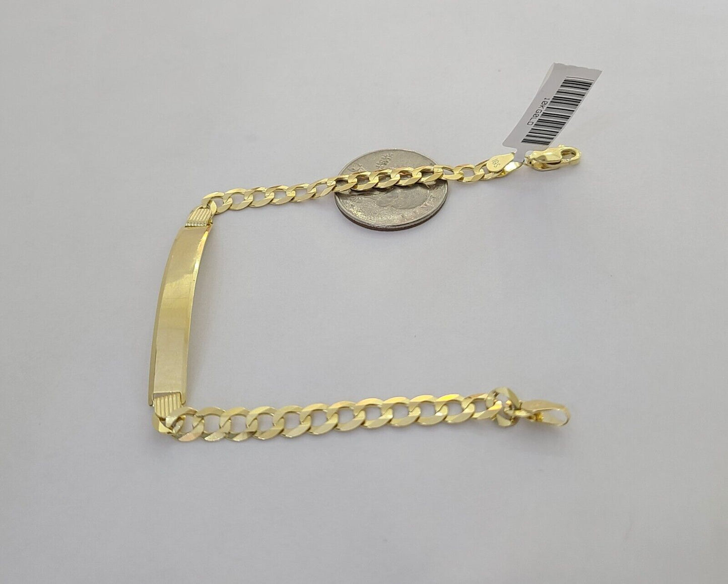 10k Yellow Gold 8" Inch Cuban Link ID Bracelet 6mm Lobster Clasp Real 10Kt