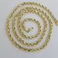 REAL 10k SOLID Gold Rope Chain 4mm 24" Yellow Gold Necklace Diamond Cuts Unisex