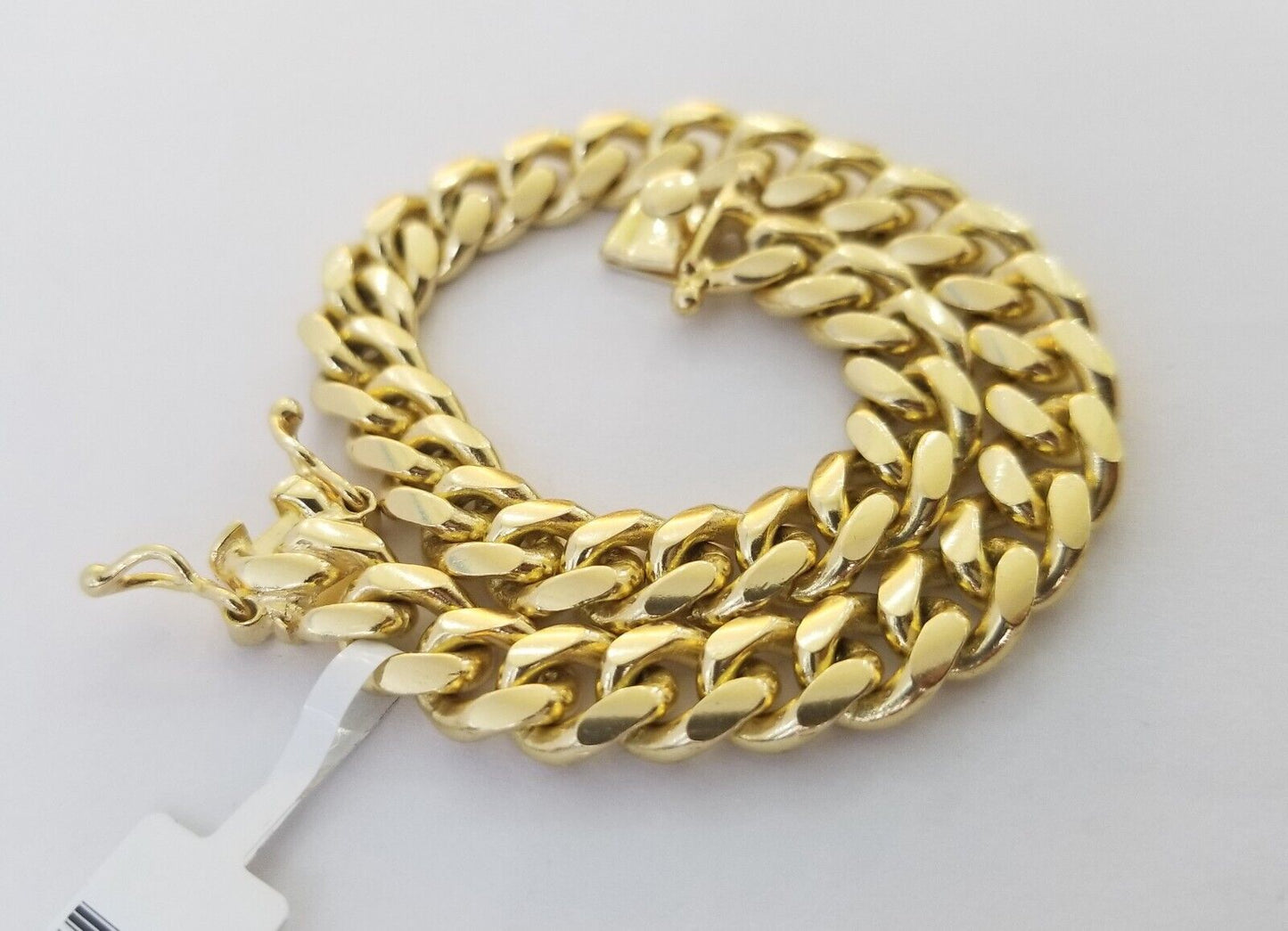 Real 10k Solid Gold Bracelet Miami Cuban Link 8.5mm 8" Box Lock 10K Yellow Gold