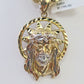 10k Gold Rope Chain & Jesus Head Charm SET 5mm 22 Inches Necklace