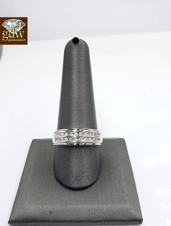 Real 10k Gold Diamond Wedding Anniversary Engagement Men Band Ring SIZE 10