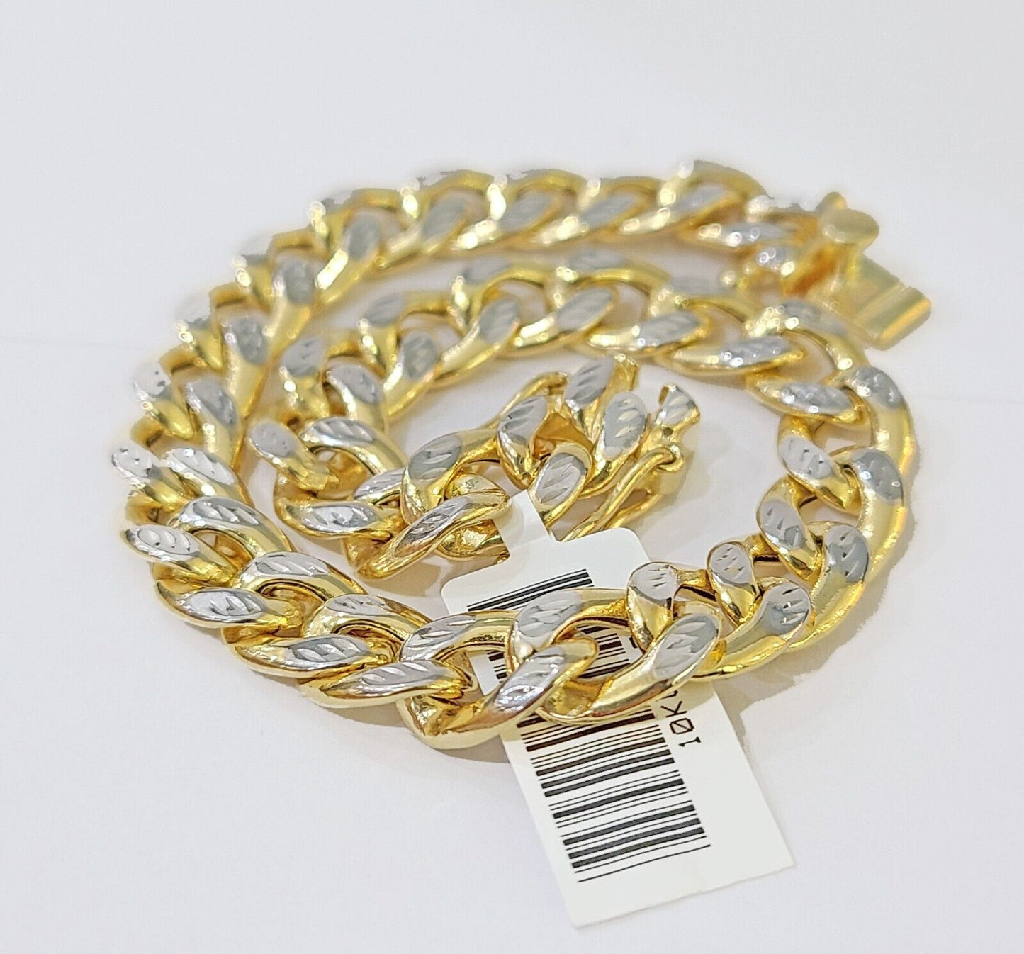 10K Yellow Gold Bracelet Real Cuban Curb Link Diamond Cut 8mm 8" Inch REAL Gold