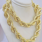 10k Real Gold Rope Chain Thick 12mm Men Chain 24 Inches Genuine