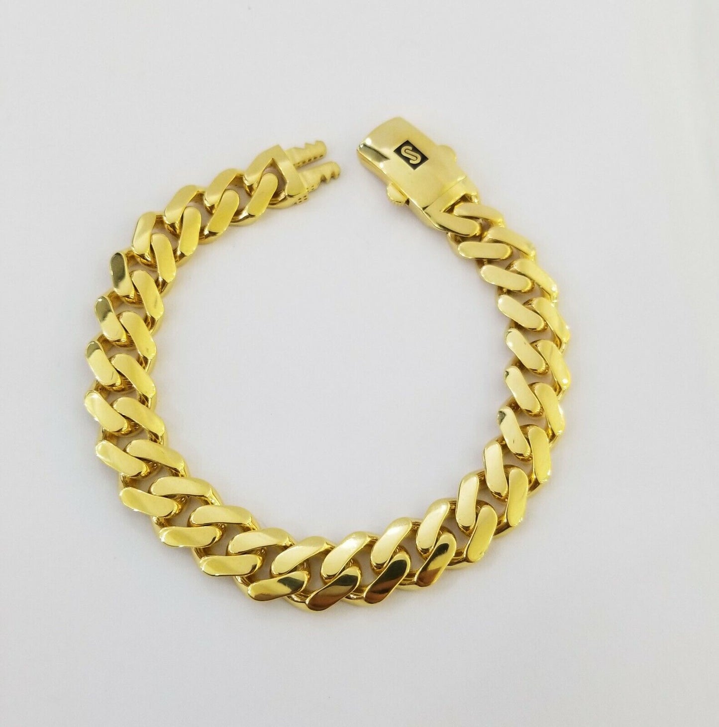 10k Gold Cuban Link Royal 11mm Monaco chain and Bracelet  10kt Real gold set