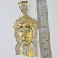 Real 10K Diamond Jesus Head Charm Yellow Gold Pendant Genuine Real