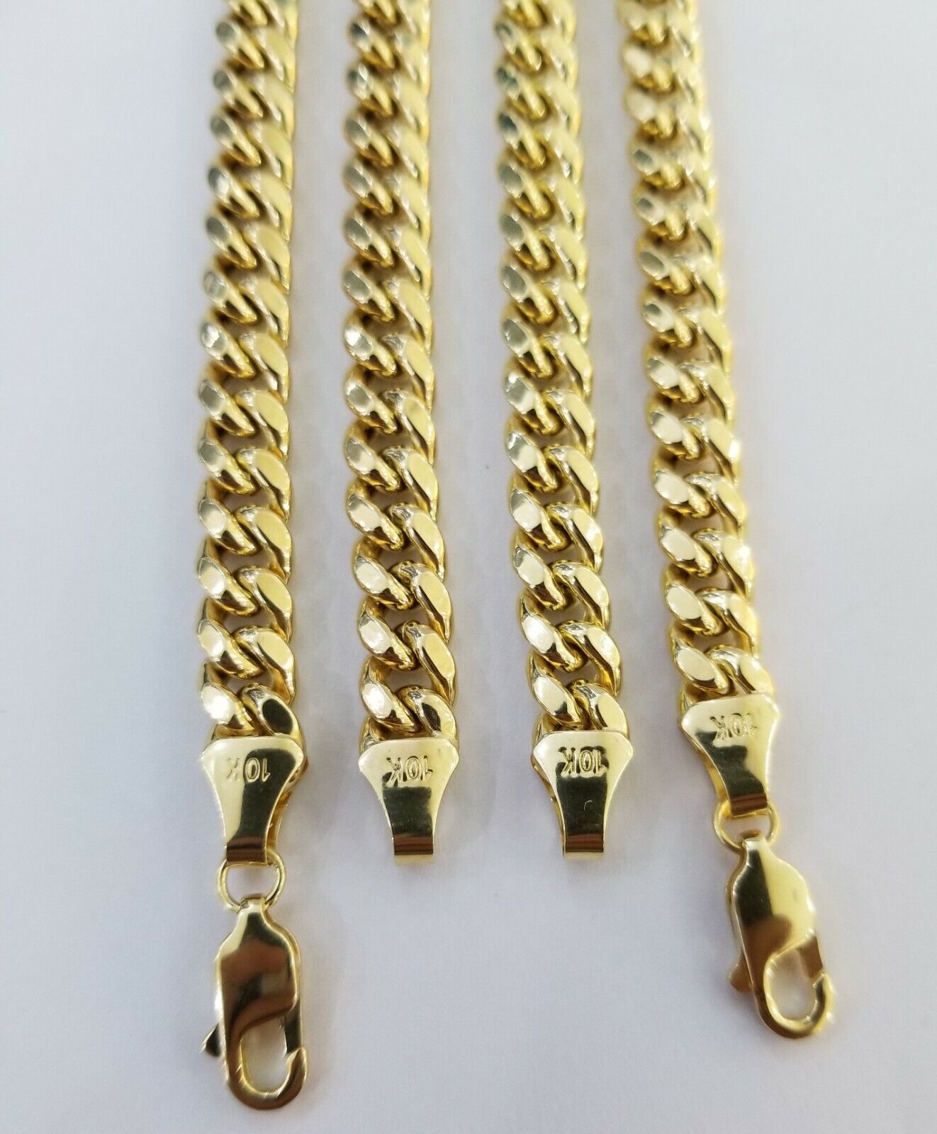 10k Yellow Gold Miami Cuban Necklace Chain 7mm 20-28",10kt Real Link Gold Chain