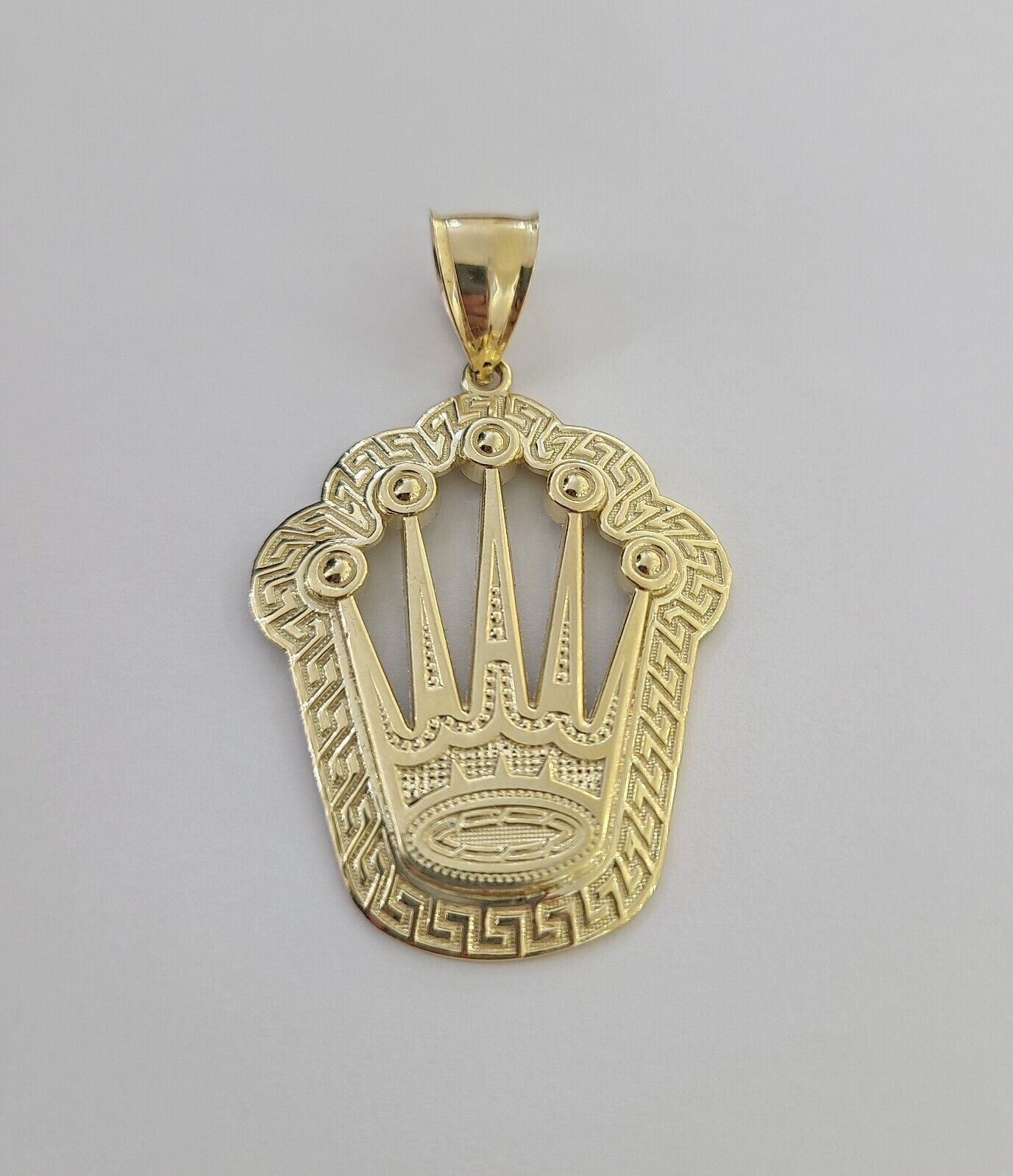 10K Yellow Gold Crown Pendent Charm 6mm Miami Cuban Link Chain 18 - 30" Inch