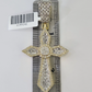 10k Yellow Gold Diamond Jesus Cross Charm Pendant Genuine Diamond Real