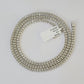 Real 10k Iced Bead Chain White Gold 4mm 24" Necklace Men Women Real Genuine