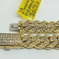 Mens 3CT Diamond Bracelet 10k Yellow Solid Gold Miami Cuban 9 Inch 8mm Bracelet