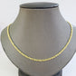 Real  14k Yellow Gold Rope Chain 3mm 18 Inches Ladies Necklace