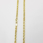 Real 18k Solid Yellow Gold Rope Chain 2mm Diamond Cut 20" Inches Lobster Lock