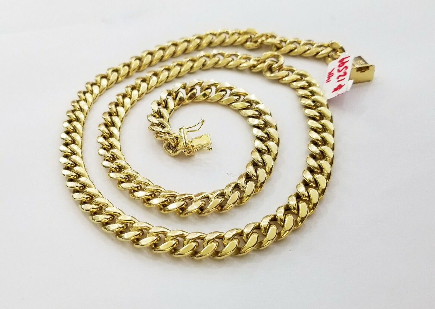 14k REAL Yellow Gold Necklace 26" Inch 10mm Miami Cuban Box Lock Men 14kt