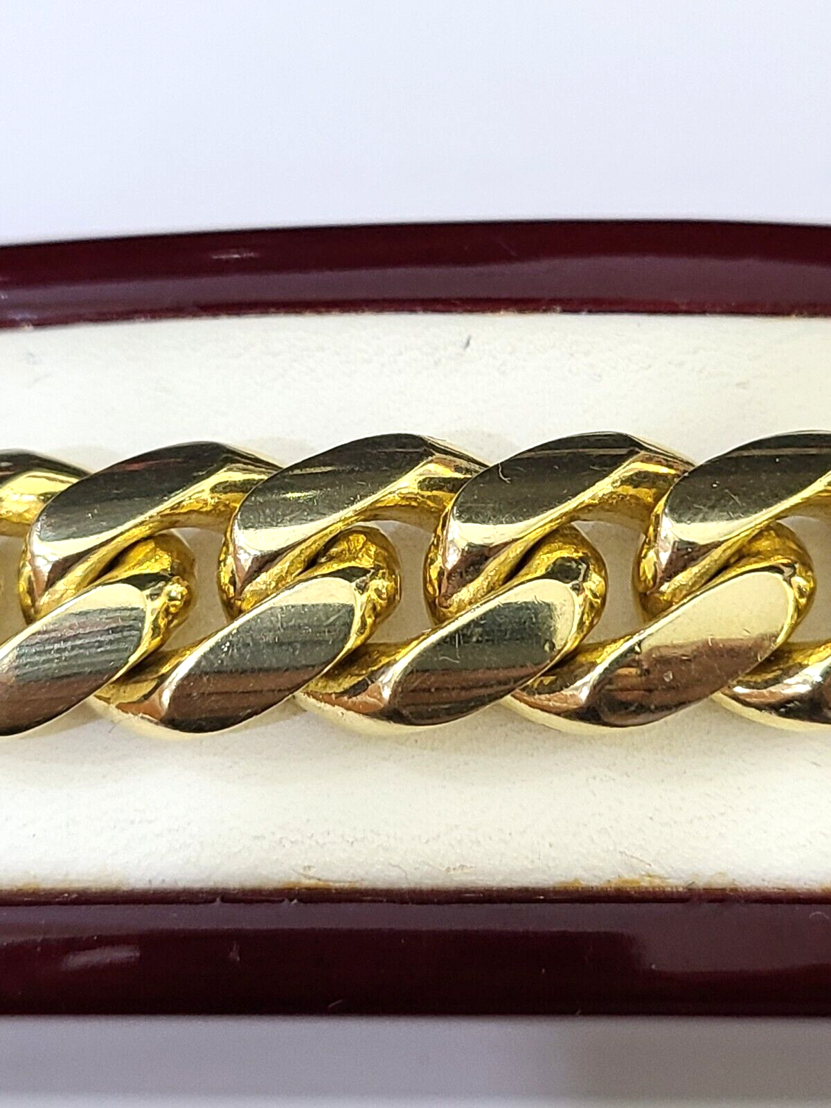 14K Solid Gold Miami Cuban Bracelet 9.5" Inch 13mm 14K Box Clasp Link