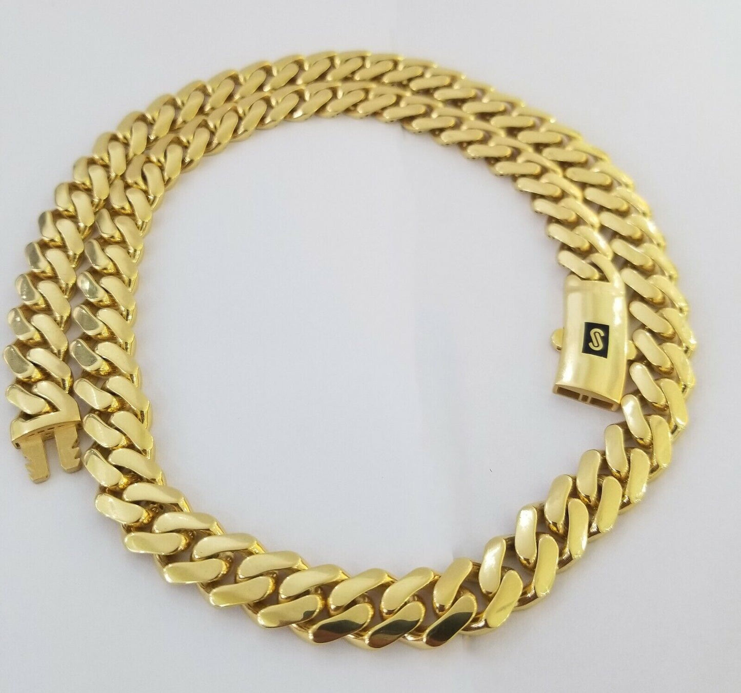 10k Gold Cuban Link Royal 11mm Monaco chain and Bracelet  10kt Real gold set