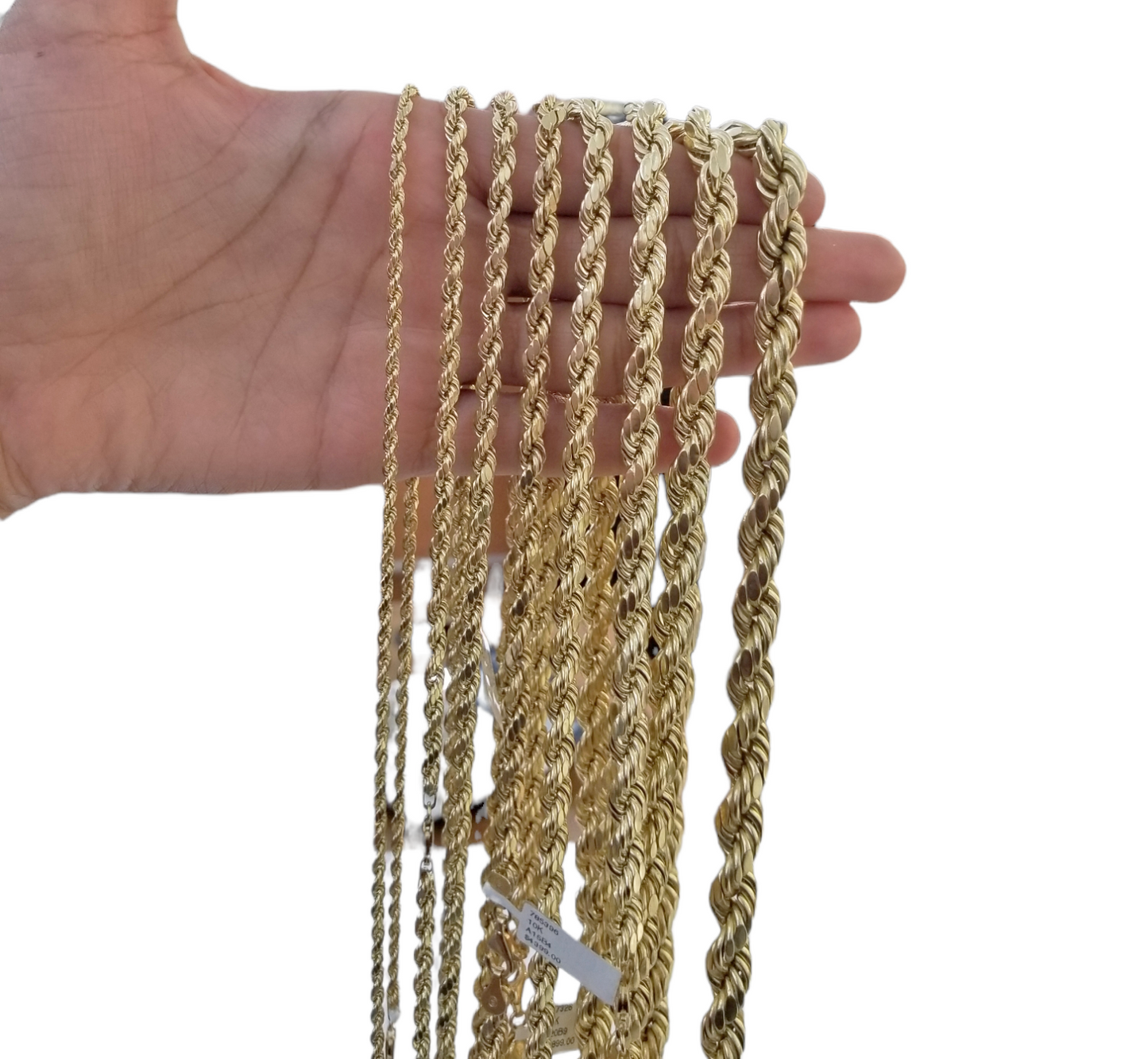 Real 10k Gold Rope Chain 3mm-10mm Necklace 18"-30" Inch Men Women