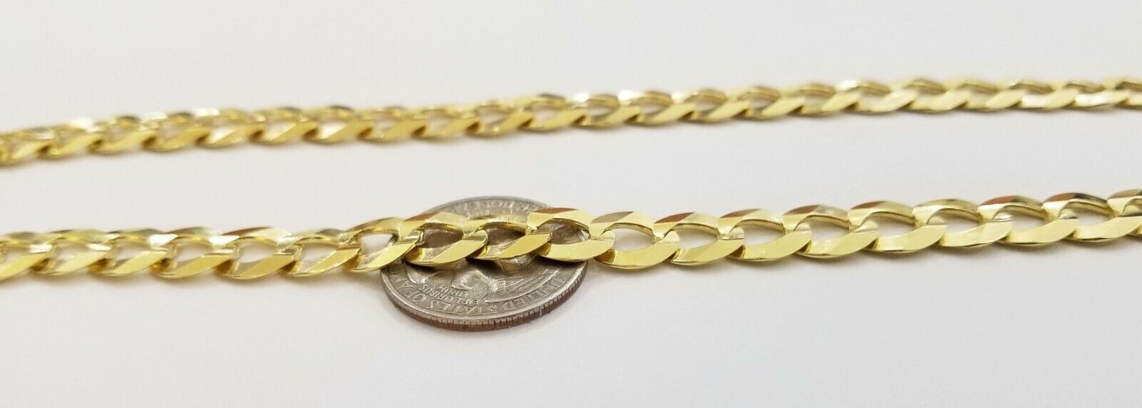 Solid REAL Yellow Gold 14k Gold Cuban Curb Link Chain 24 inch Necklace 10mm