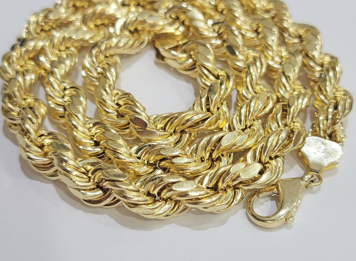 Real 10K Yellow Gold Thick Rope Men Chain Necklace 30 Inch 10mm LOBSTER LOCK