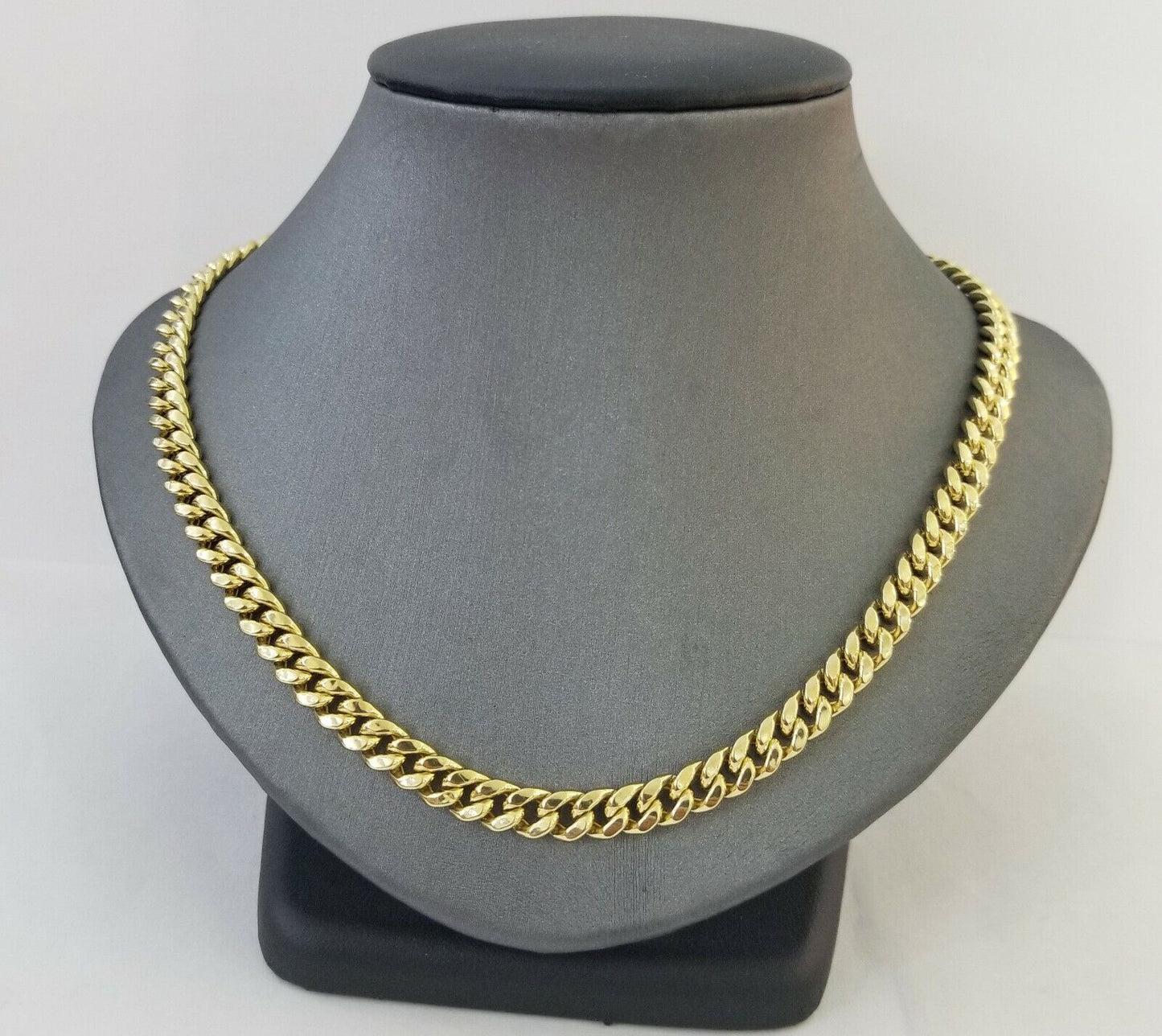 14k Yellow Gold Miami Cuban Necklace Chain 6mm-9mm,14kt Real Link Gold Chain