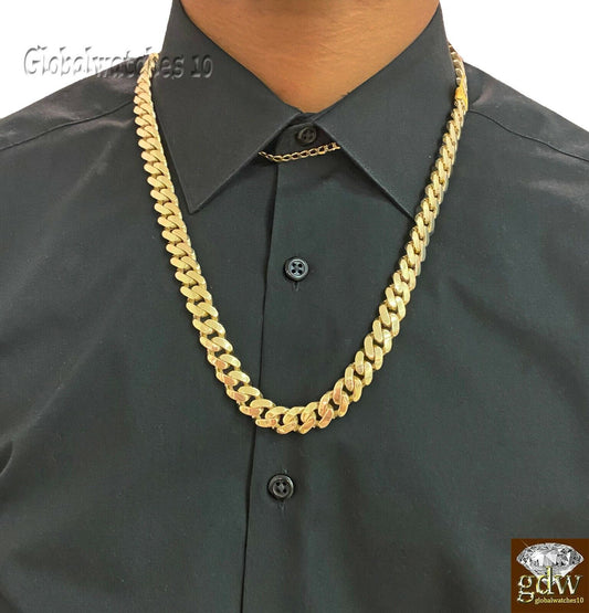 10k Real Gold Miami Cuban Royal Monaco Link Chain 26 inch 15mm Thick On Sale