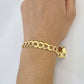 Real Gold Bracelet 10k Gold 8mm Link 8 Inch Men Women Cuban Curb Link
