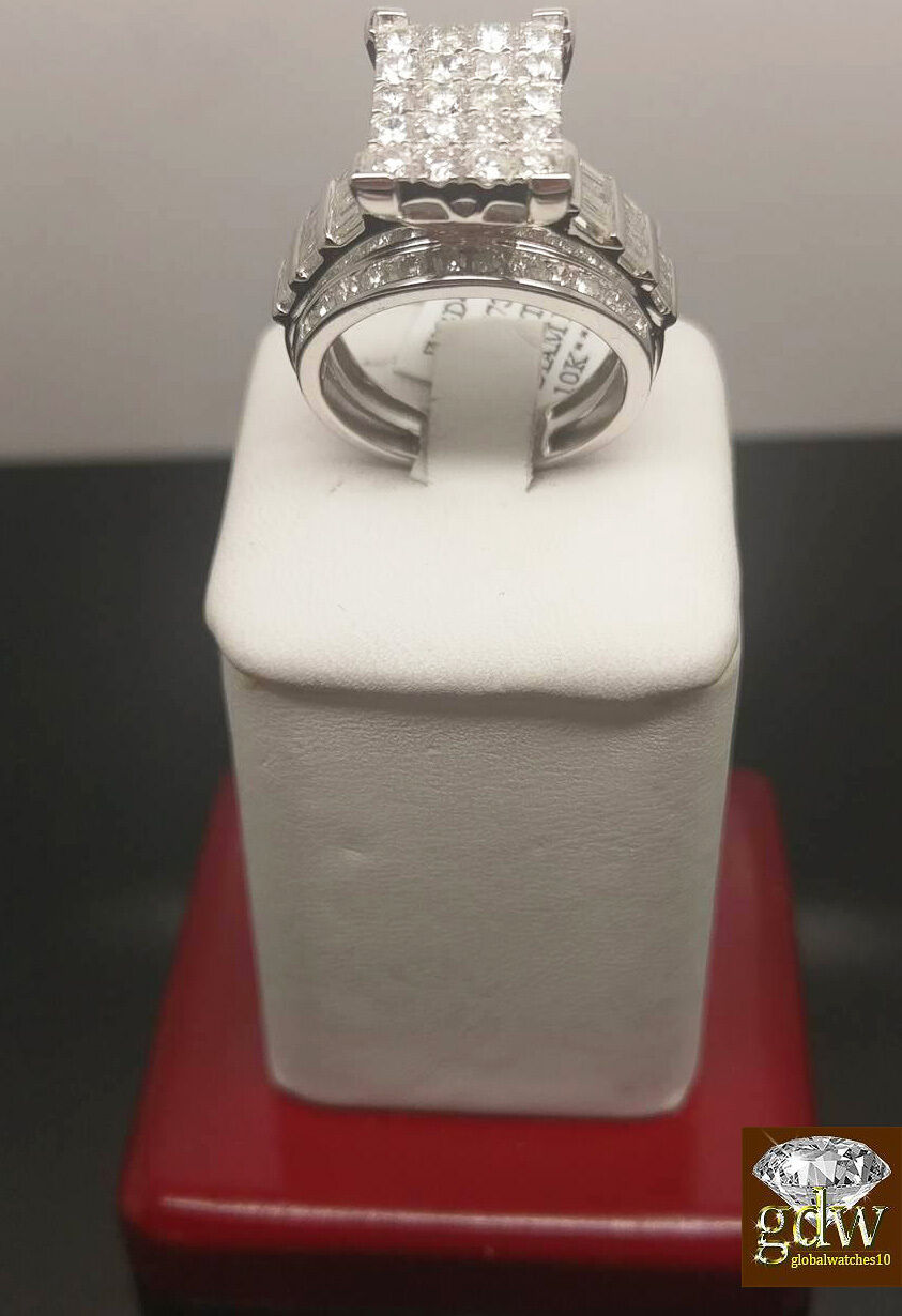 REAL Gold Diamond Ladies Ring 2Ct Diamond 10k White Gold Engagement Wedding Band