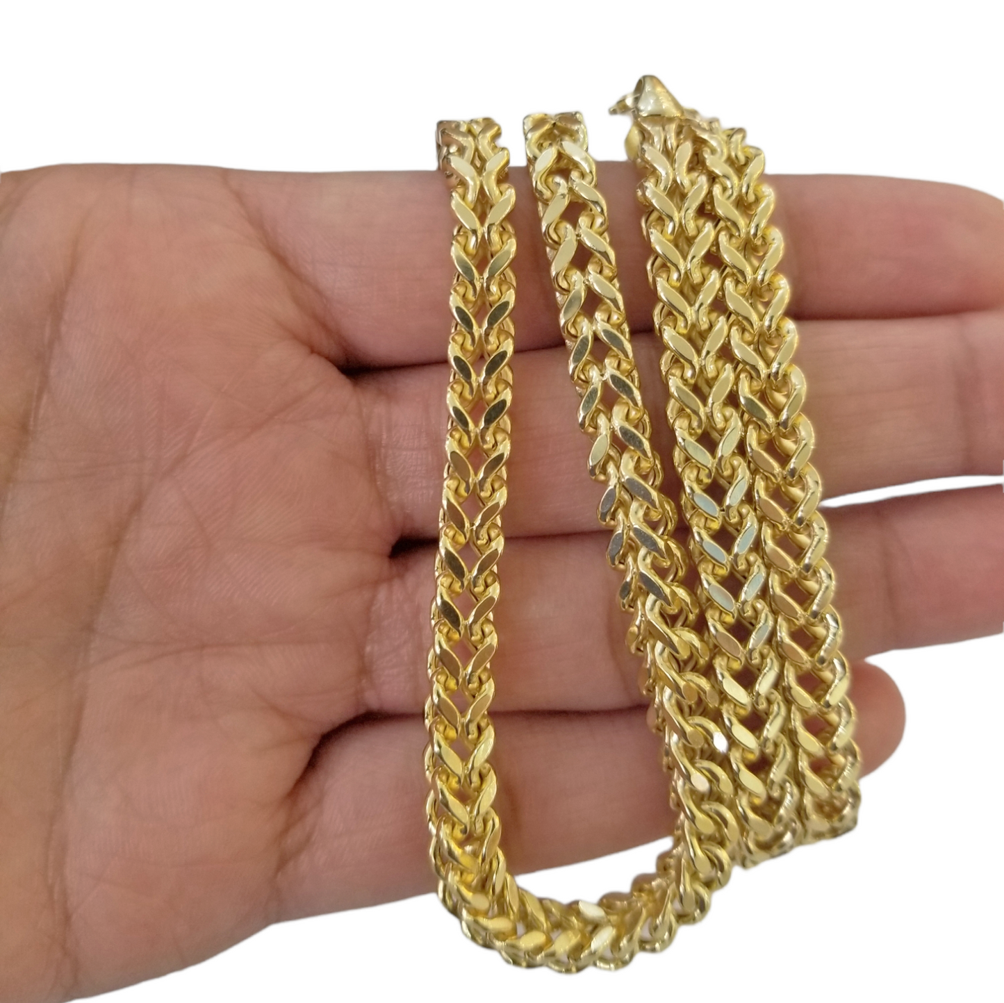 10k Yellow Gold Franco Chain 22 24 26 28" Inch Real Gold 7mm Box Necklace