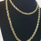 REAL 10k Rope Chain 4mm 22" Necklace Yellow Gold Diamond Cut Men Women
