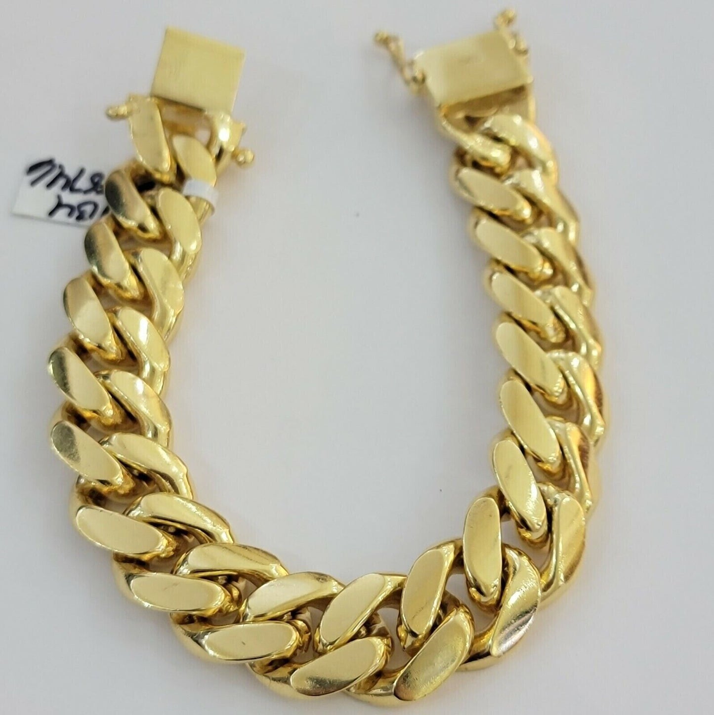 Solid 10k Gold Miami Cuban Link Bracelet Mens 8" 16mm Mens 10kt Real Gold Sale