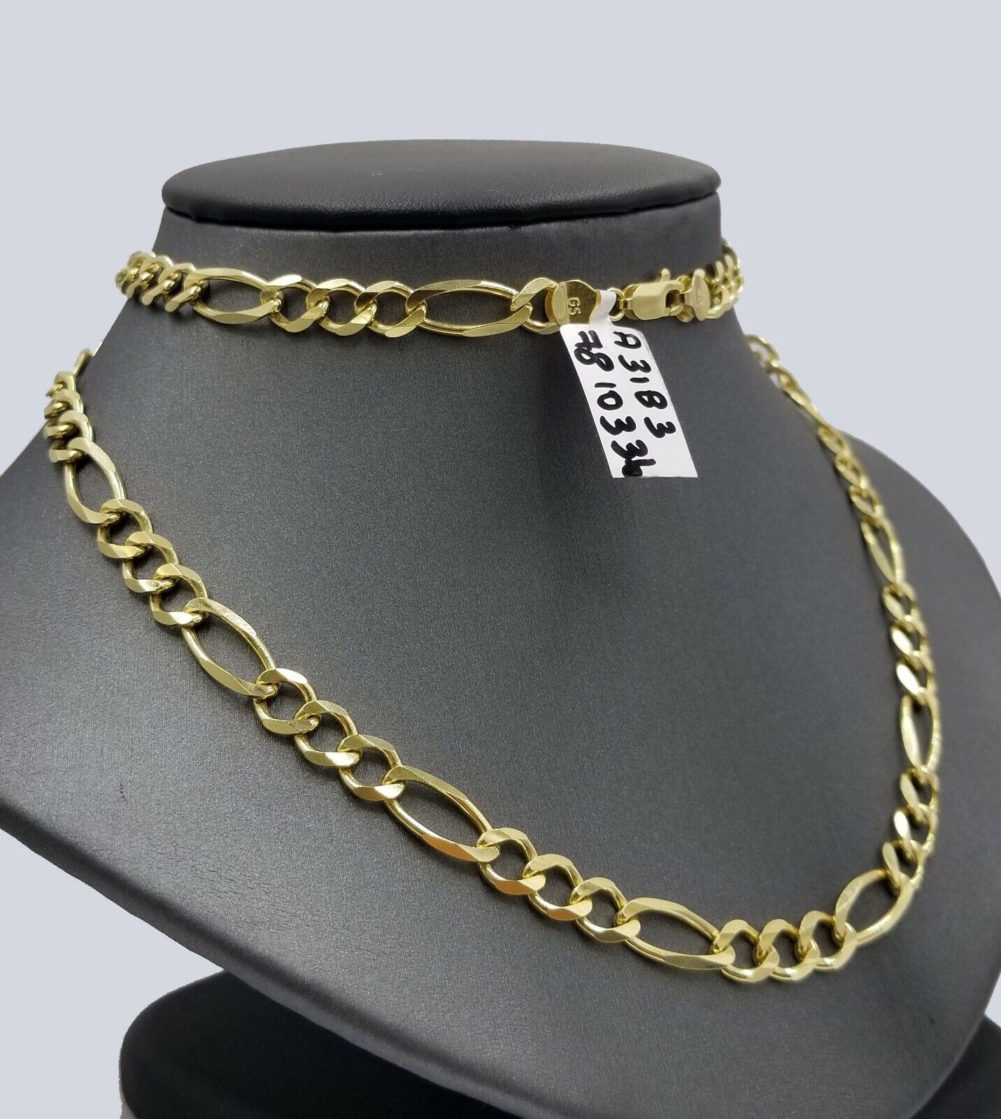 7mm 28" Solid 10k Yellow Gold Figaro Link Chain Heavy Necklace Men Women REAL