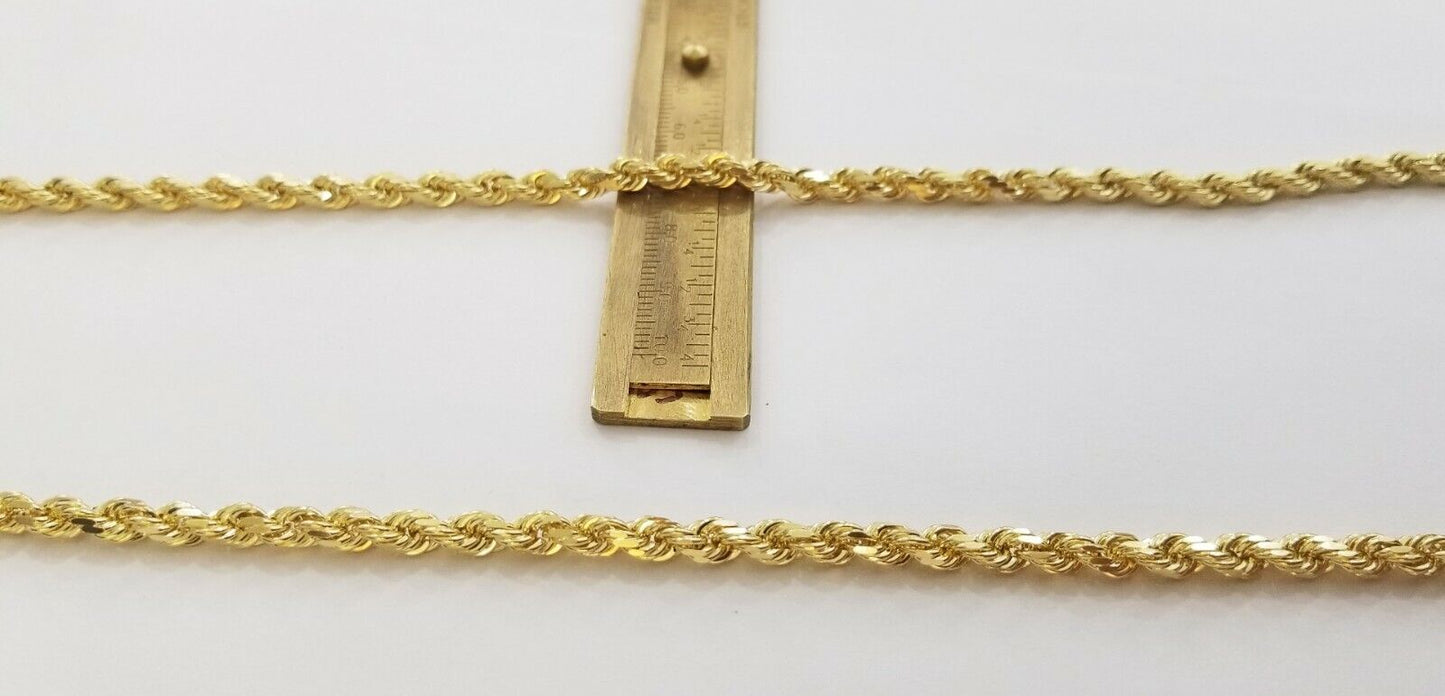 Real 14K SOLID Yellow Gold Rope Chain 4.5mm 26 Inches necklace Lobster Lock 14kt