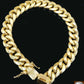Real 10k Yellow Gold Men 11mm Miami Cuban Bracelet Box Lock 9"