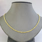 Real  14k Yellow Gold Rope Chain 3mm 18 Inches Ladies Necklace