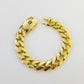 10K Yellow Gold Monaco Bracelet 8.5 inch 15mm Cuban link hand chain Real 10k