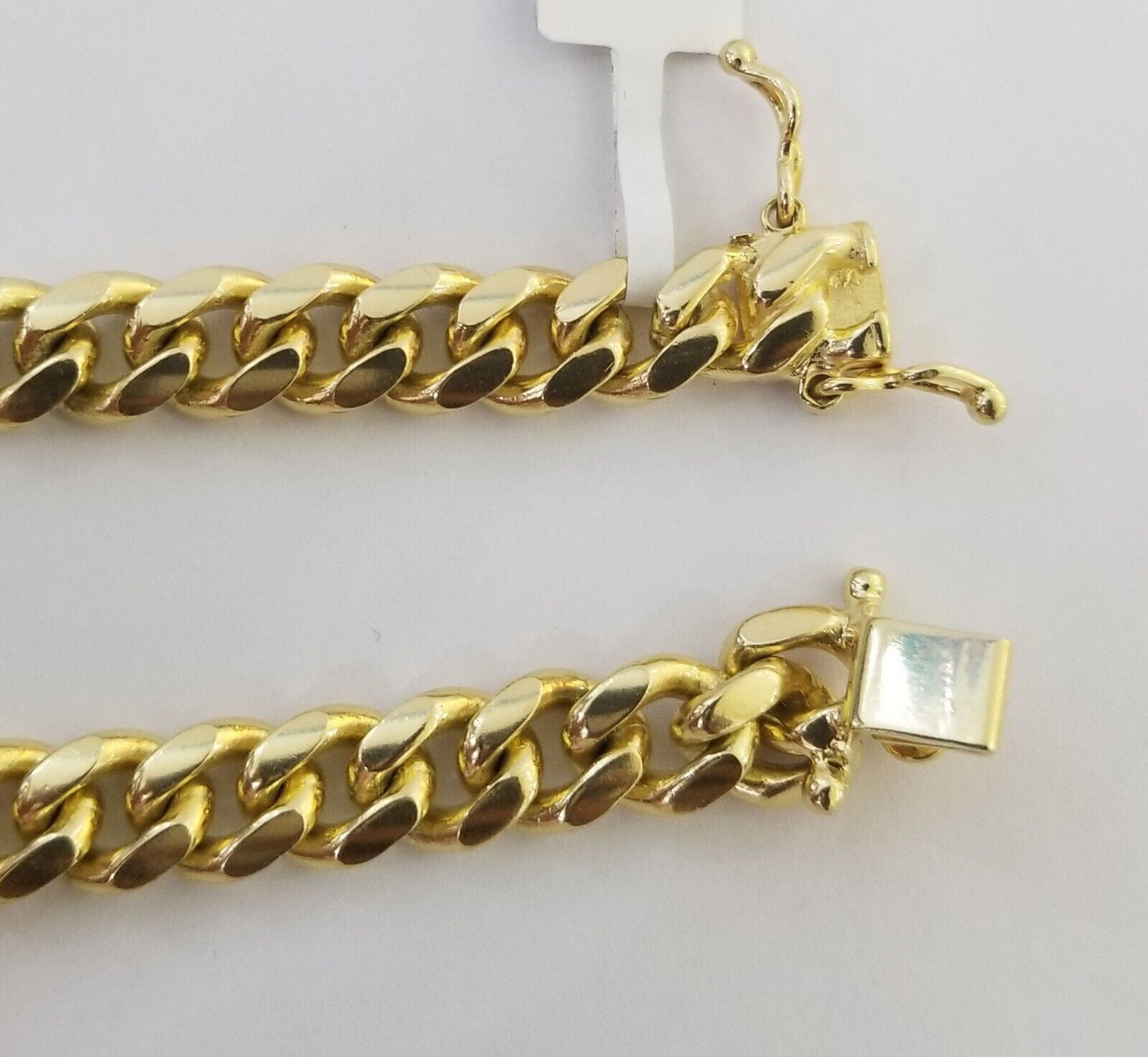 Real 10k Solid Gold Bracelet Miami Cuban Link 8.5mm 8" Box Lock 10K Yellow Gold