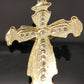 Real 10k Yellow Gold Jesus Crucifix Cross Charm Diamond Cut Pendant