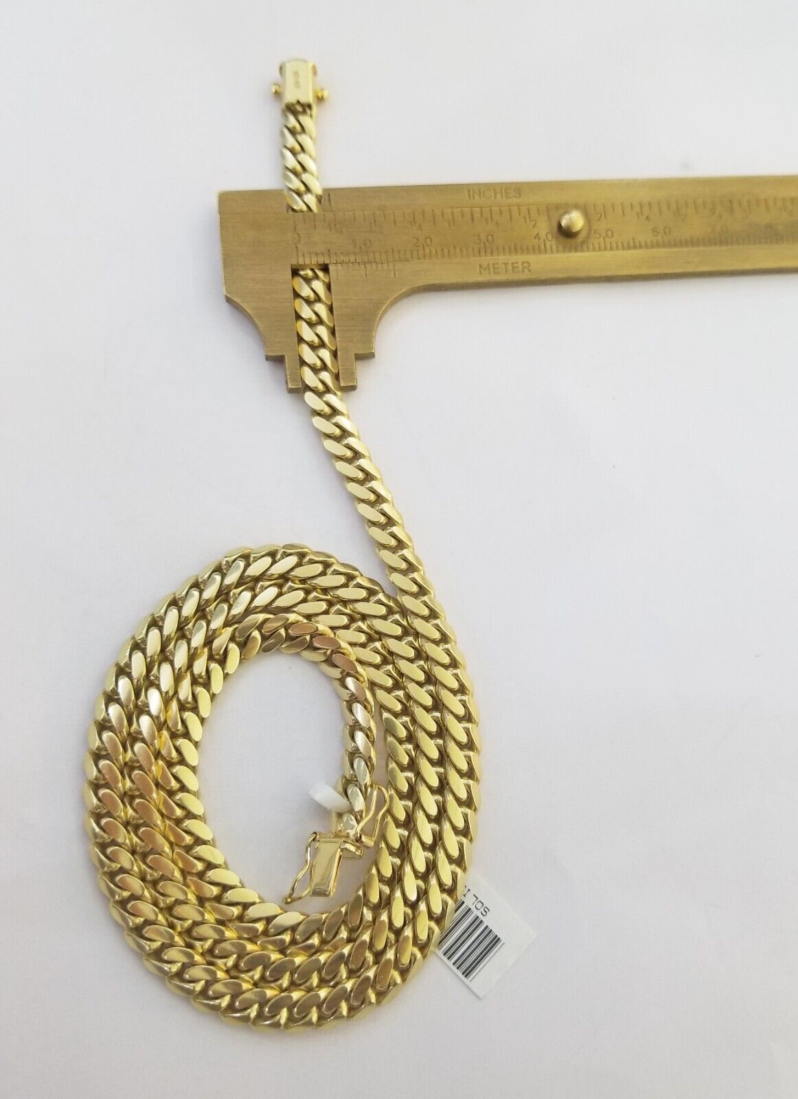 Solid Real 10k Gold Chain Miami Cuban Link 6mm Box Lock 22" Yellow Gold Necklace