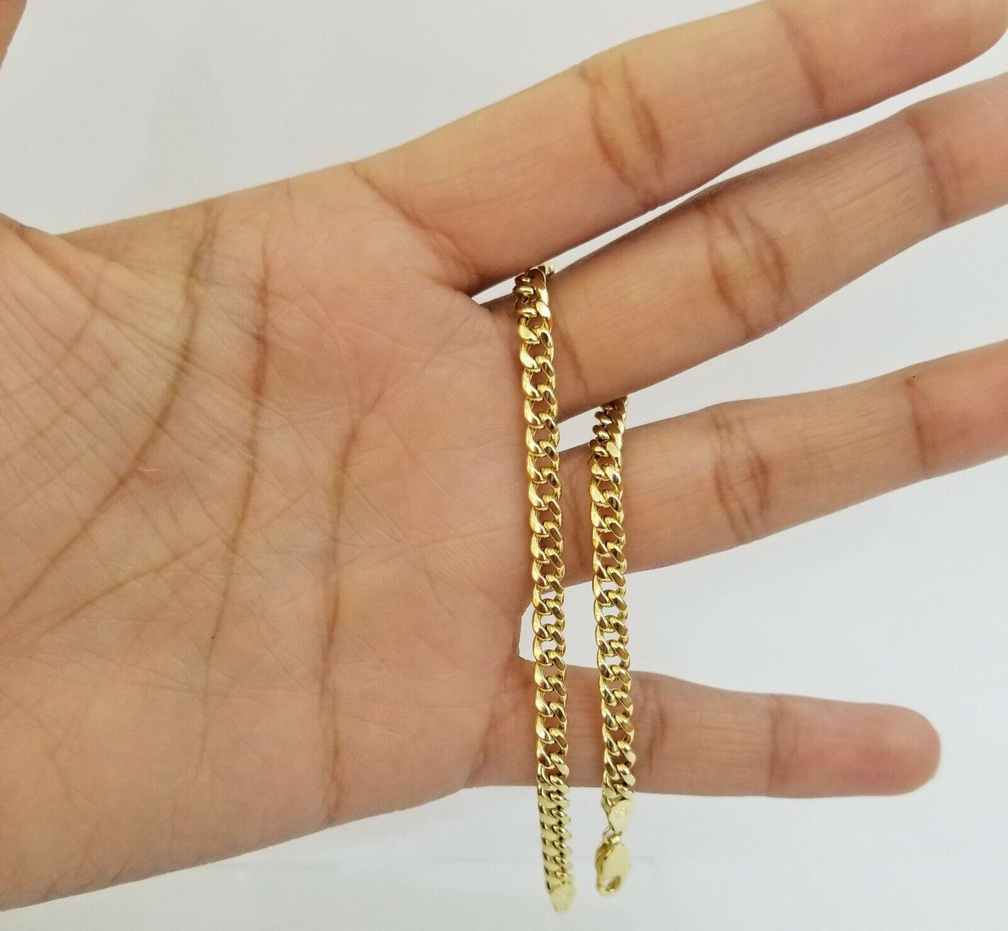 10k Yellow Gold Miami Cuban Bracelet 8inch 5mm lobster lock men women hand chain