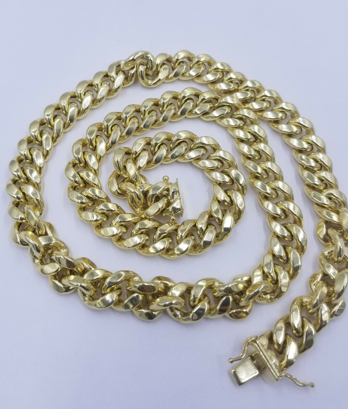 Mens 10K Yellow Gold 26" 11mm Chain Miami Cuban Link Necklace Box Lock REAL 10KT