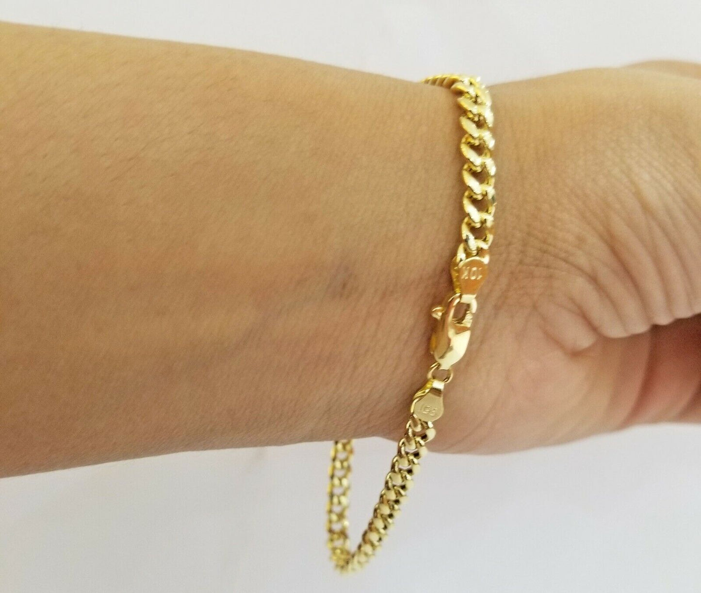 10k Yellow Gold Miami Cuban Bracelet 8inch 5mm lobster lock men women hand chain