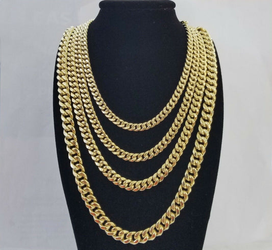 14k Yellow Gold Miami Cuban Necklace Chain 6mm 7mm 8mm 9mm 14K