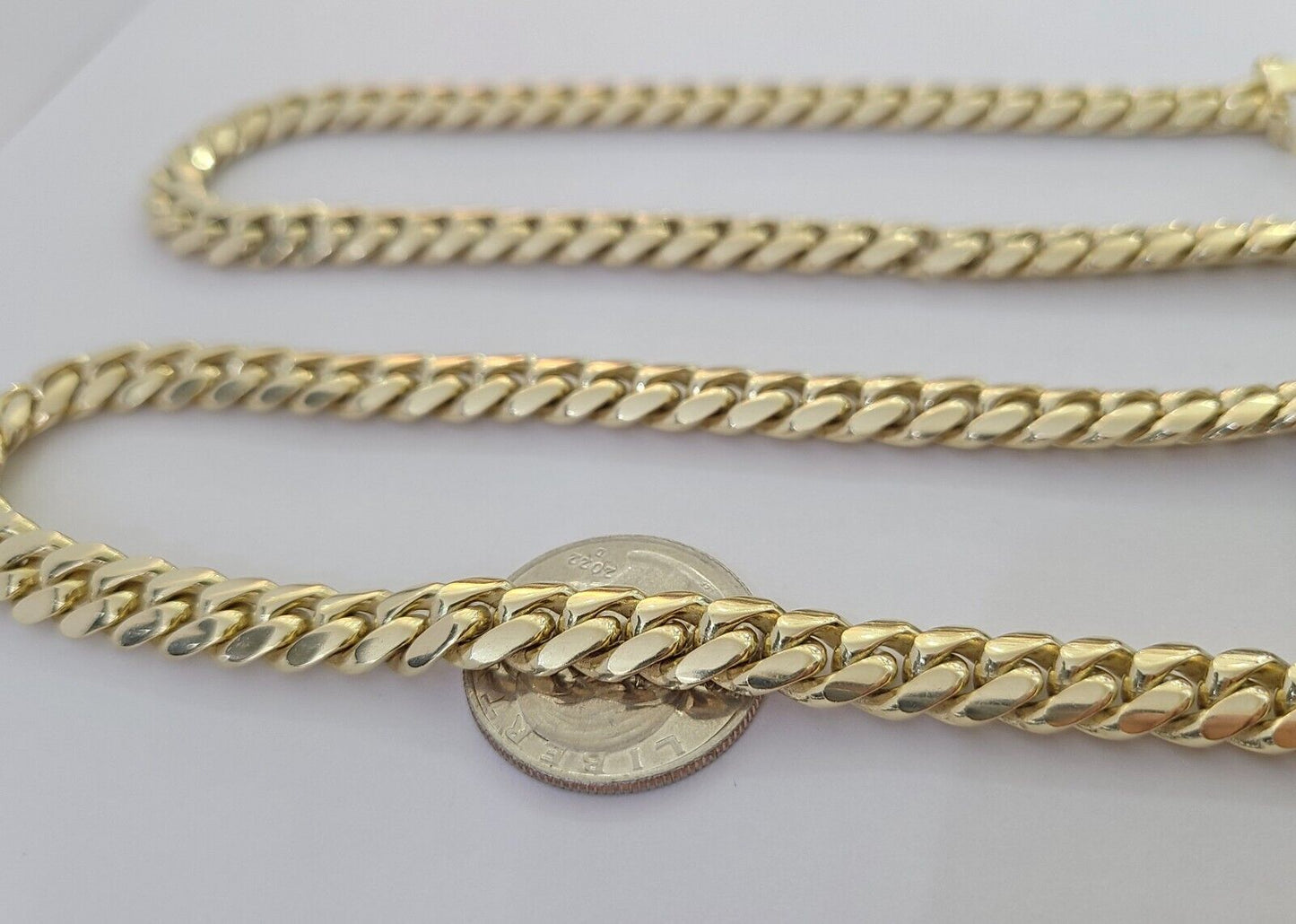 14K Solid Yellow Gold 9mm Miami Cuban Link Chain Necklace 24" Inch 14Kt