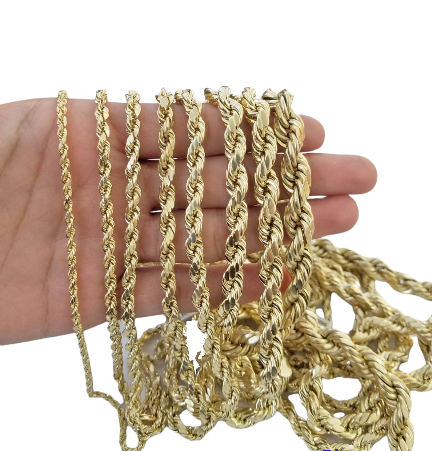 Real 10k Gold Rope Chain 3mm-10mm Necklace 18"-30" Inch Men Women