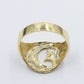 Real 10k Yellow Gold Moon Star Men Ring Thick band Ring Sizable 10