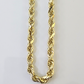 14K Yellow Gold 4mm Rope Chain 20 inch Diamond cut necklace Real 14KT