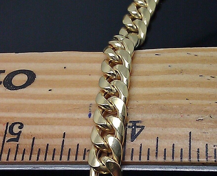 Real 10k Gold Chain Miami Cuban Link Necklace 7mm 18 Inch Box Lock Men Women 10k